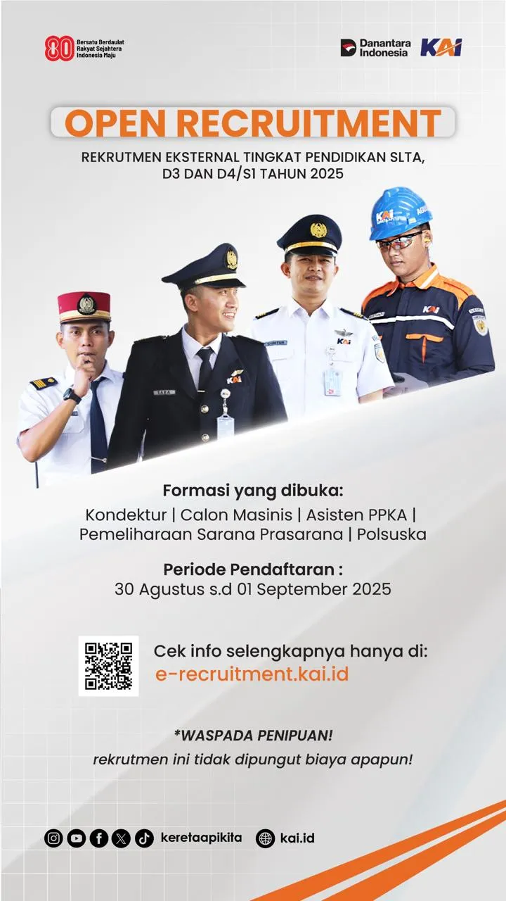 KAI Buka Rekrutmen 2025, Kesempatan Emas Bagi Talenta Muda Indonesia