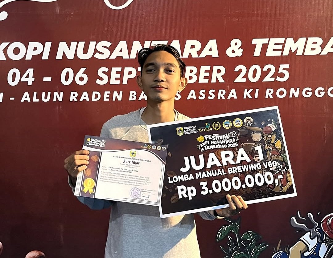Mahasiswa Polije Raih Juara I Lomba Manual Brew V60