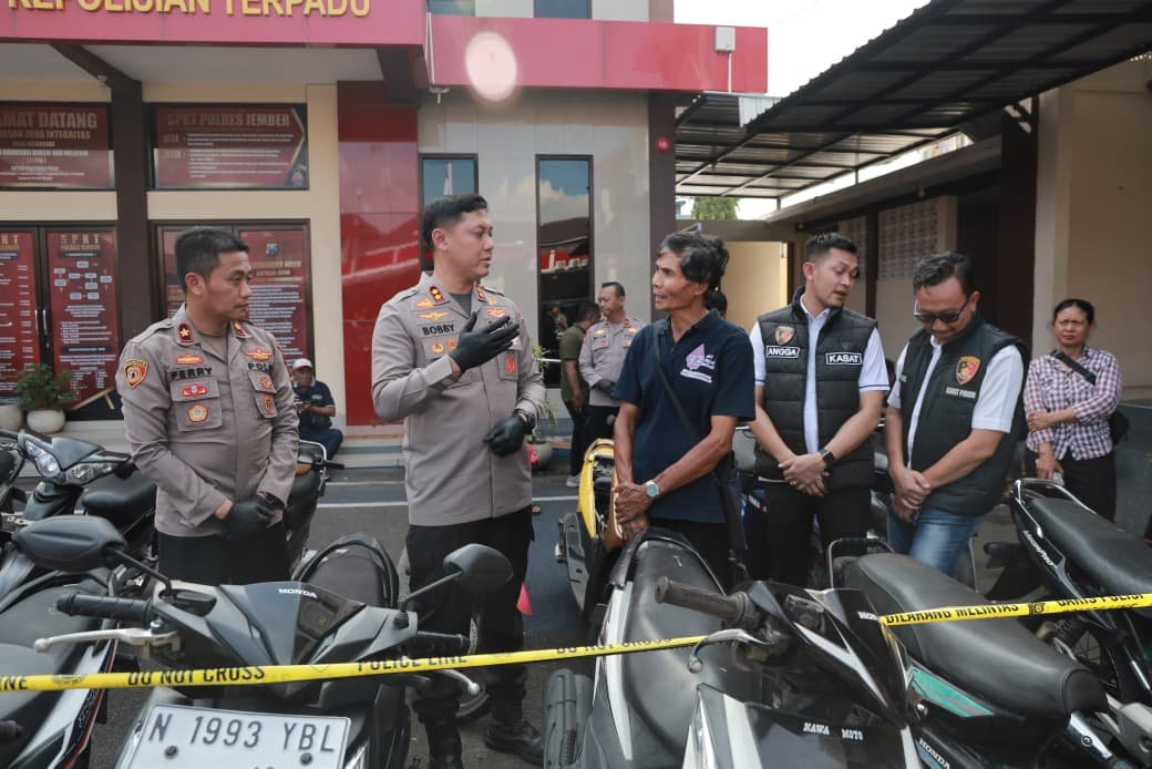 Polres Jember Bongkar Sindikat Curanmor Amankan 23 Motor