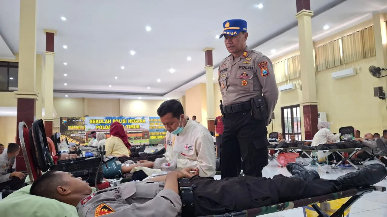 SPN Polda Jatim Kumpulkan 170 Kantong Darah dalam Misi Kemanusiaan Program Kampus Sehat