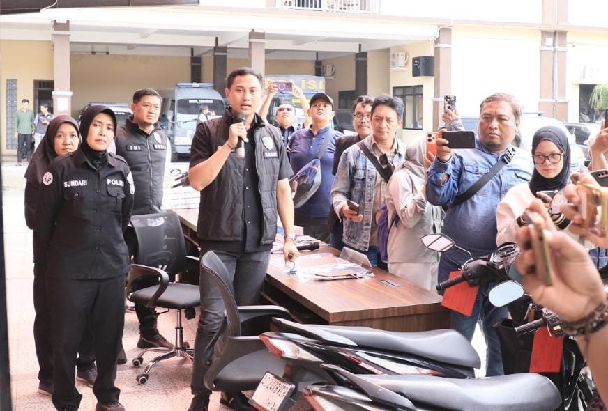 Polres Kediri Kota Ringkus Dua Pelaku Curanmor Spesialis Persawahan