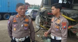 Satlantas Polres Kediri Kota Sebar Intel Pantau Bus Ugal-ugalan