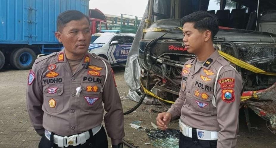 Satlantas Polres Kediri Kota Sebar Intel Pantau Bus Ugal-ugalan