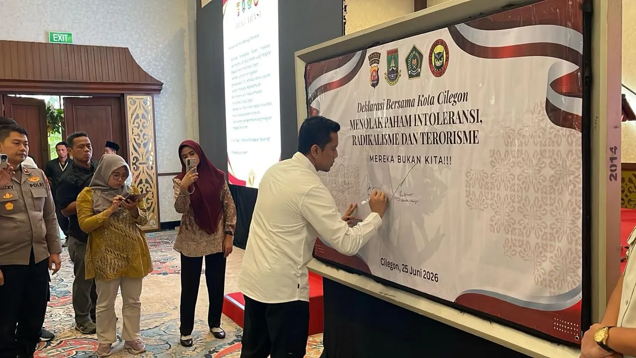 Densus 88 Bersama Pemkot Cilegon Deklarasikan Tolak Intoleransi dan Terorisme
