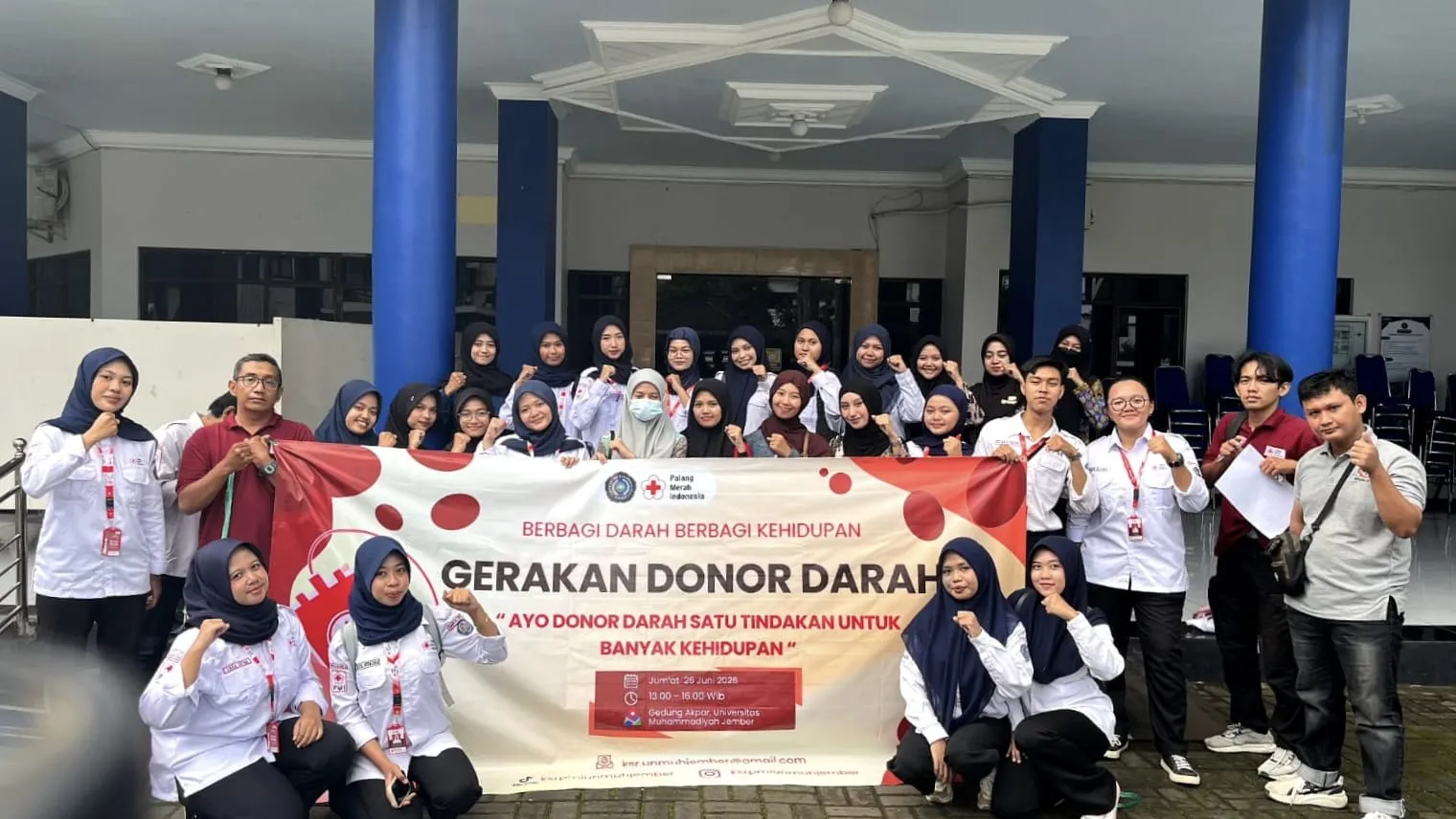 KSR PMI Unmuh Jember Kerahkan Mahasiswa Berhasil Himpun Puluhan Kantong Darah