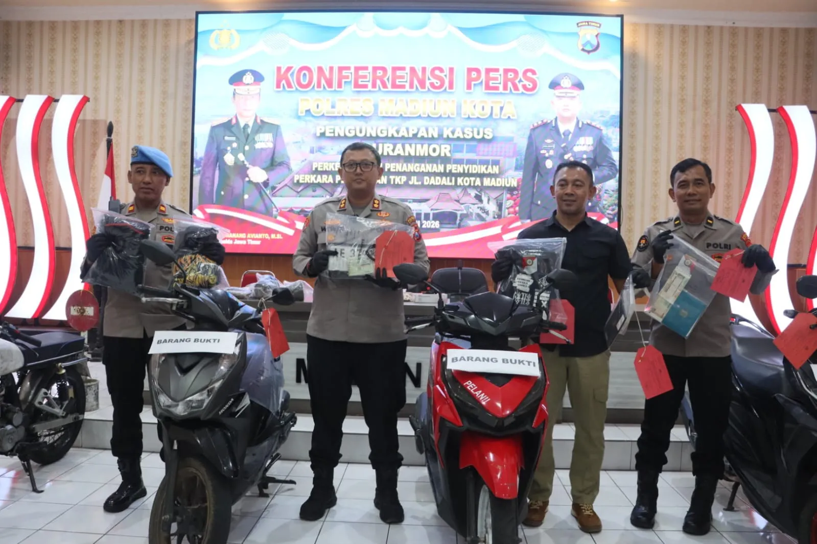 Polres Madiun Kota Ringkus Empat Residivis Spesialis Kasus Curanmor