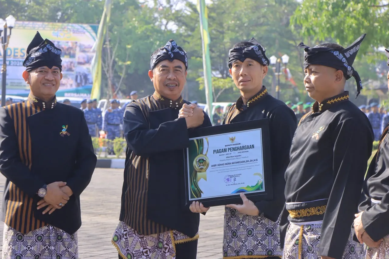 Polres Madiun Raih Penghargaan Bupati atas Dedikasi Jaga Kondusivitas